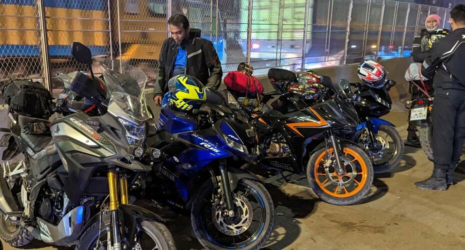riding a motorcycle at night